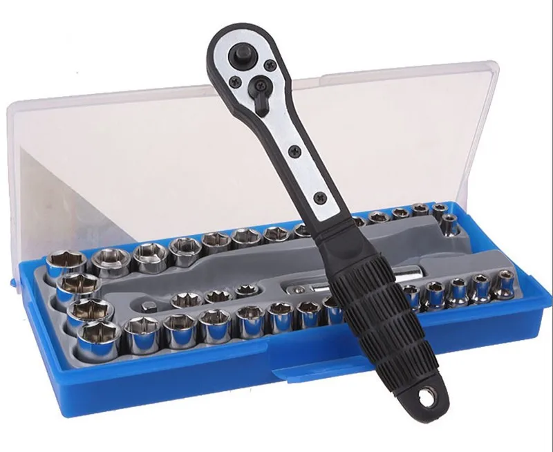 38 Sets of Ratchet Socket Wrench Ratchet Handle Spanners Combination Tool Repair Auto Repair Kit Ferramentas Manuais