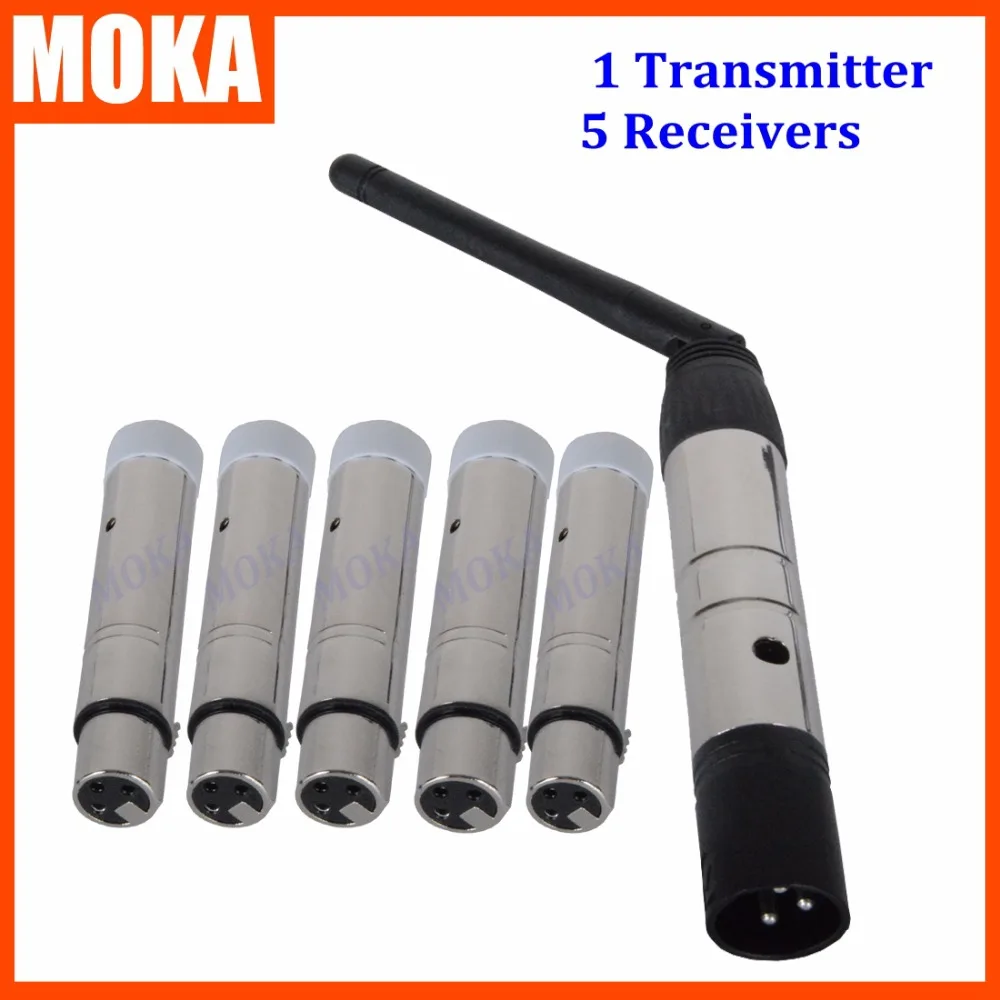 

6pcs/lot wireless dmx receiver transmitter/wireless dmx512 transmitter receiver led lighting Male & Female Plugs