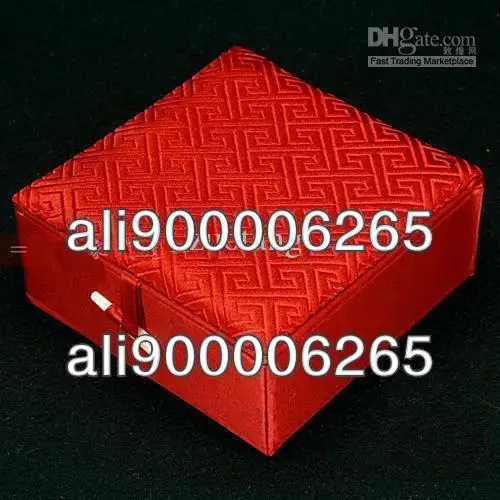 Plain Black Silk Fabric Jewelry Boxes Cotton Filled Square Gift Boxes High End Bracelet Boxes Wholesale size 10*10*4.5 cm 2pcs/lot free