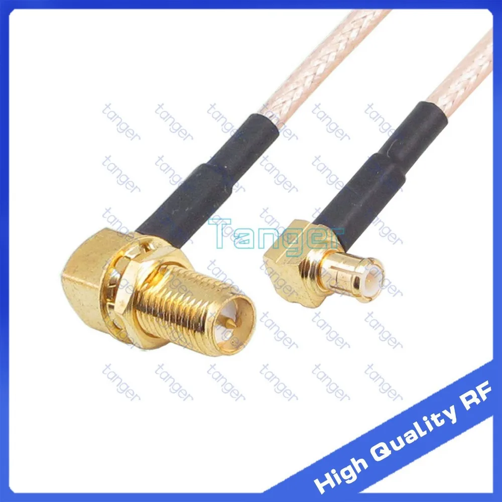

MCX male right angle to RP-SMA female right angle with RG-316 RF Coaixial Pigtail Jumper cable 6" 15cm Tanger RF cables