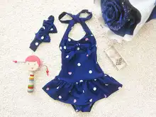 2016 New Summer Girls Swimsuit Dots Bow Fashion Baby Swim Sets Bikini Children Skirt Swimsuits for Kids Girl Tankini