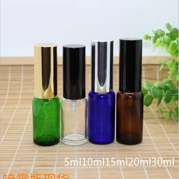 

1pc perfume bottles atomizer 50ml Glass Essential Oil Vial sprayer empty glass bottle for perfume with silver golden black lid