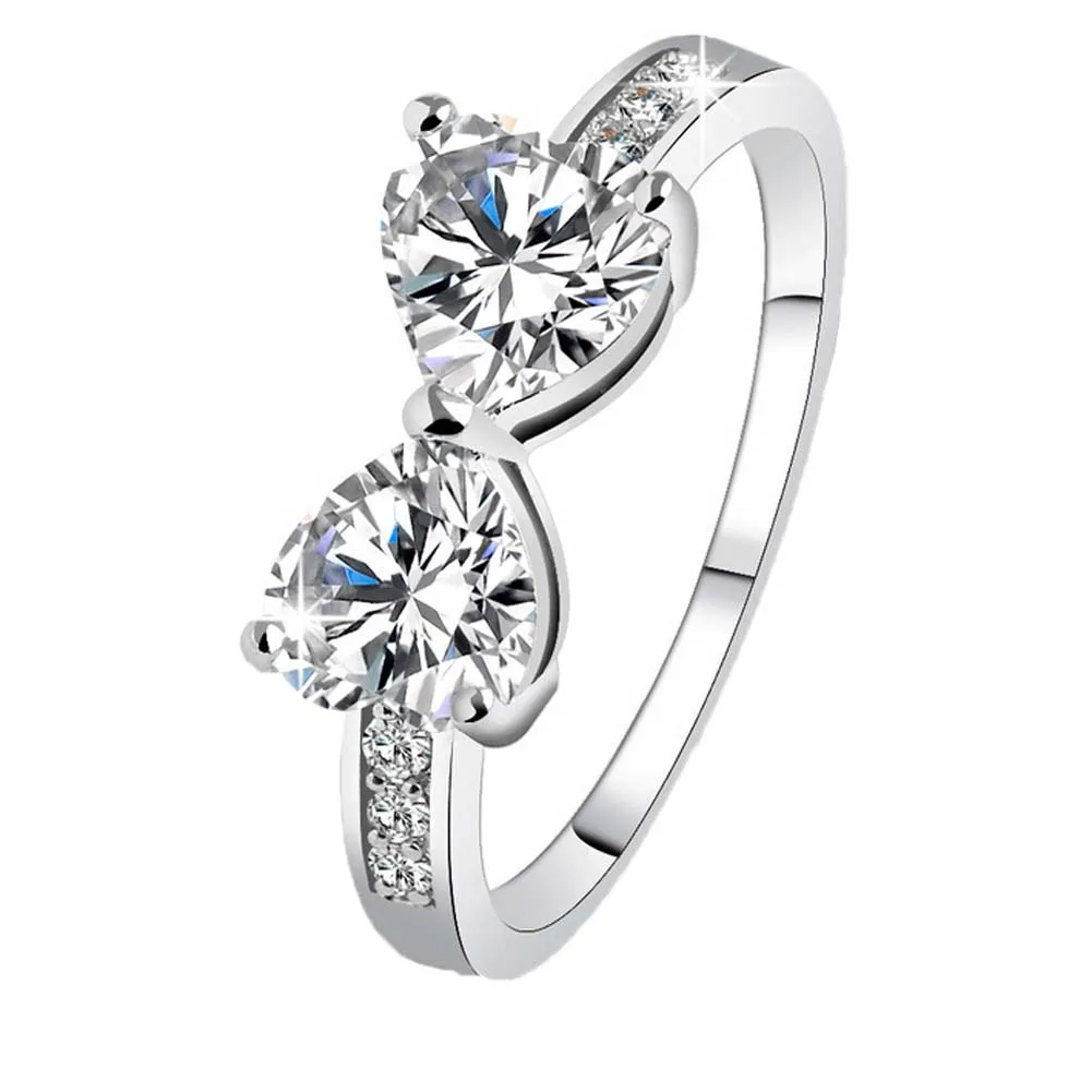 hot sale double hearts shape silver plated jewelry antique crystal wedding band engagement ringschina - Wedding Rings On Sale hot sale double hearts shape silver plated jewelry antique crystal wedding band engagement ringschina - Wedding Rings On Sale