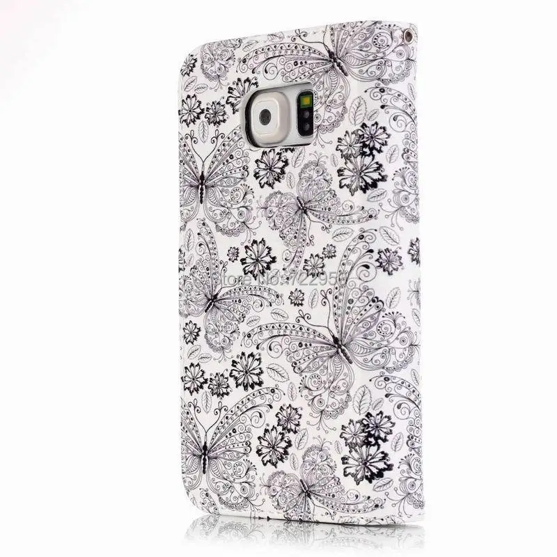 Модный Магнитный кожаный чехол-кошелек с животными для Samsung S3 S4 S5 S6 S7 Edge, роскошная многофункциональная сумка с бабочкой