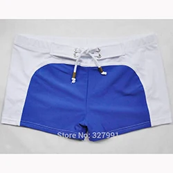 Мужской купальник, сексуальные низкие мужские пляжные короткие плавки, шорты, мужские боксеры, плавки для купания размера плюс - Цвет: blue