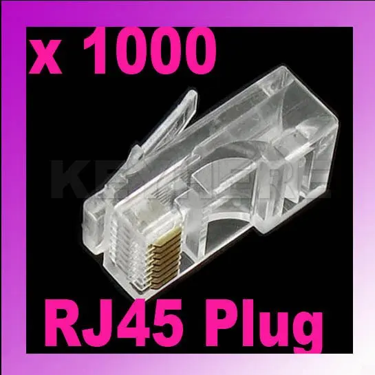 Free Shipping+1000 RJ-45 RJ45 CAT5 Modular Plug Network Connector+wholesales