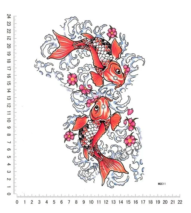 10 шт. большой тотем рыбы разрабатывает временные наклейки татуировки водонепроницаемый краска для тела поддельные тату Новинка года для женщин