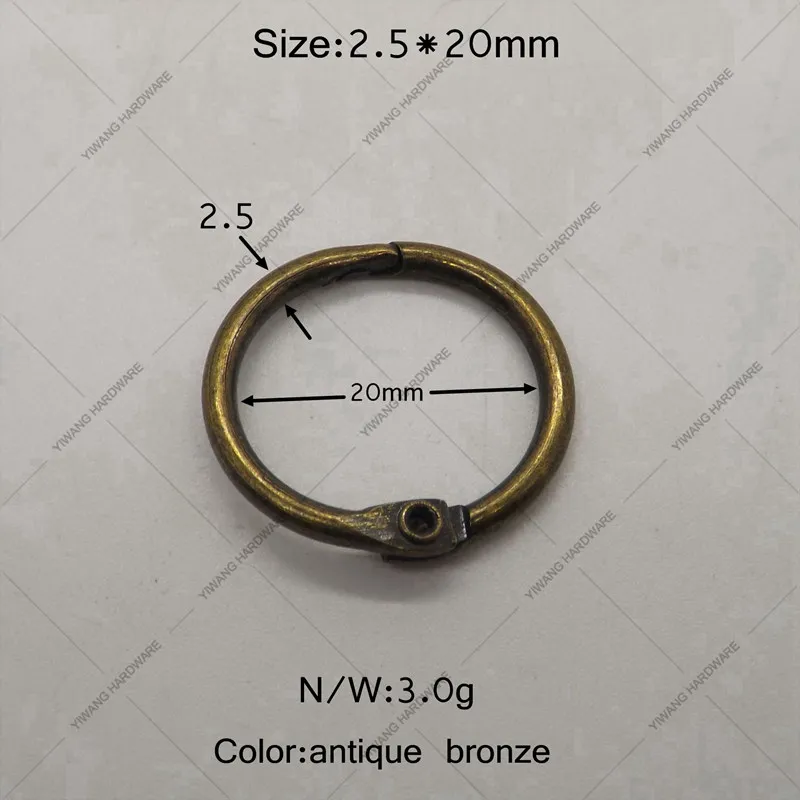 20mm AliExpress Лидер продаж старинные товары Бронзовый Кольцо для бумаги 10 шт./упак. кольцо для календаря подвесное кольцо фото кольцо для скрепления бумаг - Цвет: 20mm