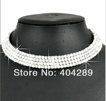 6 шт. 4 ряда себе Свадебные Кристалл Rhinestone колье Цепочки и ожерелья