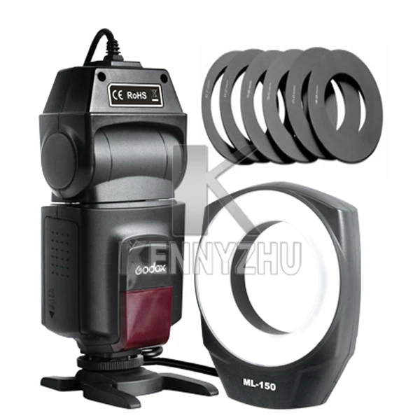 Универсальный GODOX ML-150 Macro Ring Flash Light адаптер+ объектив для цифровых зеркальных камер Canon Nikon Olympus Pentax