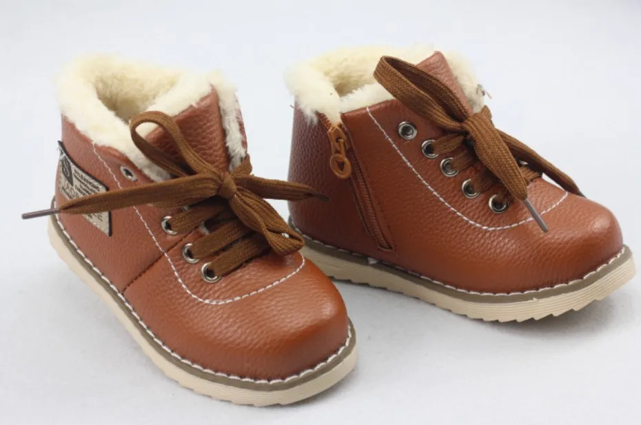 2016 Топ продаж детская обувь ребенок ботинки зимние ботинки мужчина Дети девочка обувь с хлопчатобумажными стельками