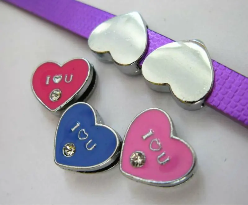 100 шт. 8 мм I Love You слайд Талисманы DIY Талисманы браслет Талисманы