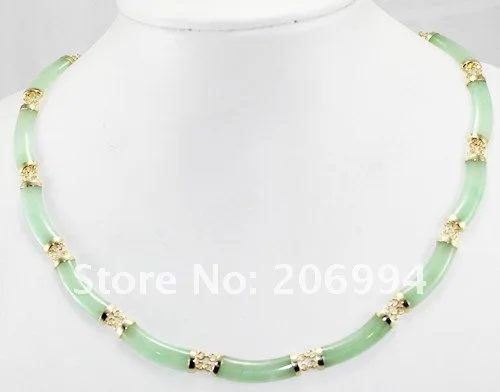 Модные ювелирные изделия натуральный зеленый камень ожерелье серьги браслет набор#0385
