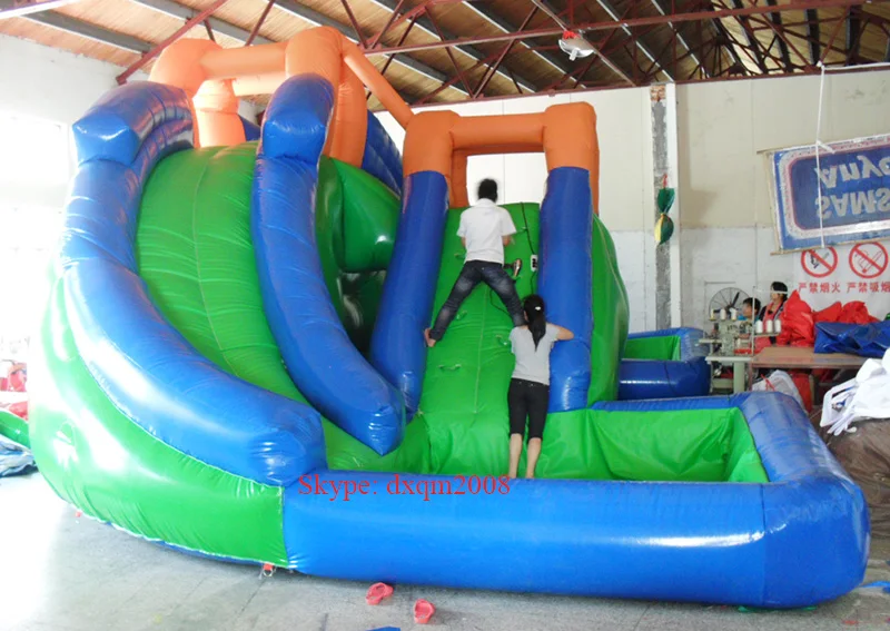 2016 good quality PVC commercial inflatable slide with climing wall inflatable sports font b entertainment b