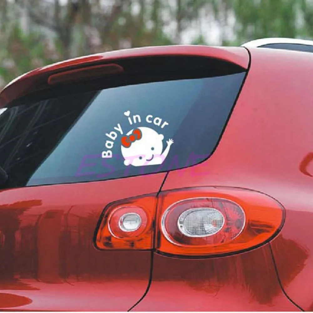 Chic Baby im Auto winken Baby an Bord Sicherheit Zeichen Cute Auto Aufkleber selber machen Stick 