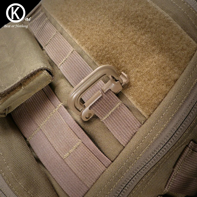 Карабиновая Пряжка d-типа, пружинный зажим для кемпинга, аксессуары для кемпинга, аксессуары для системы MOLLE, 2 шт./партия