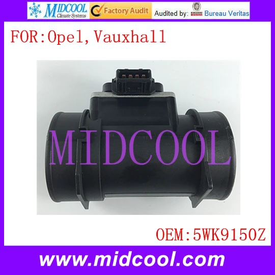 Датчик массового расхода воздуха OE No. 5WK9150Z, 5WK9150, 5WK9611, 8ET009142-081, 96184230, 90411957, 836569 для Opel Vauxhall