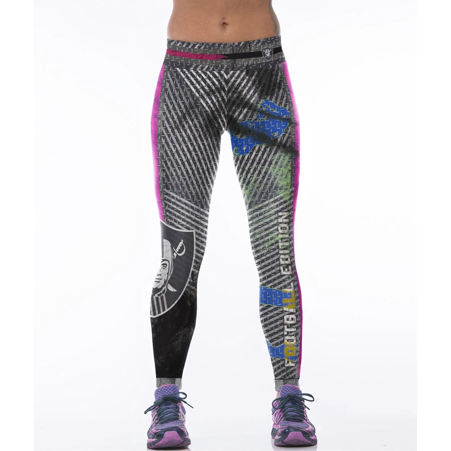 Woman Yoga Pants Fitness Fiber Sport Leggings Oakland Raiders Sports