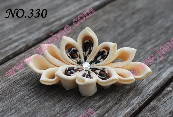 Новые 280 шт. " два слоя Kanzashi цветок заколки моды девушка Bow заколки