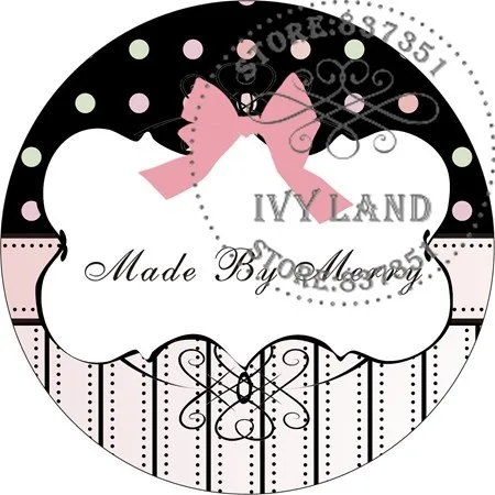 Бумага, индивидуальная клейкая наклейка/Label, для Десерт/Store, круг 5 см, D9