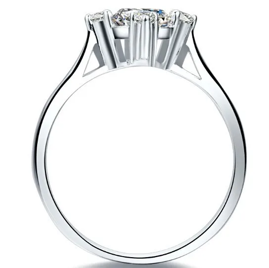 0.6Ct обручение кольцо 925 пробы серебро для женщин обручальное драматический довольно кольца для нее
