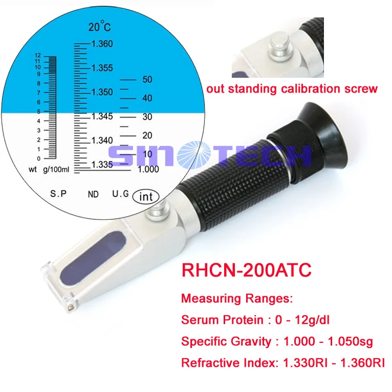 6 шт/лот ручной клинический рефрактометр(NTR) RHCN-200ATC с вытянутым калибровочным винтом