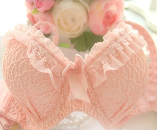 Free shipping 2014 new arrival, candy-colored lace push up sexy bra set, white, blue, pink brassiere & bra brief sets11