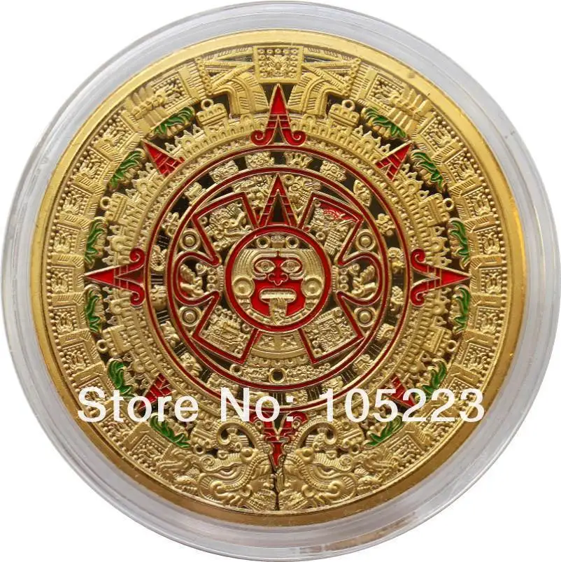 50 шт./лот DHL Бесплатная доставка 1 унц. MINT МАЙЯ AZTEC БОГИ 24 К. 999 ЗОЛОТО одетые МОНЕТА ПРОРОЧЕСТВО КАЛЕНДАРЬ Doomsday 2012