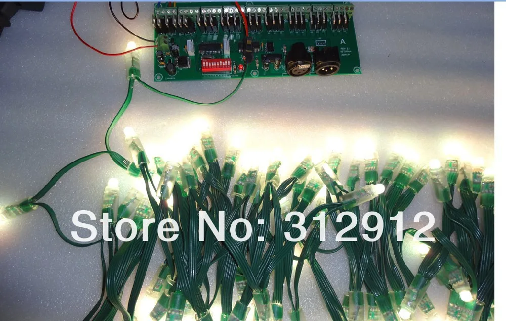 Зеленый провод IP68 DC12V вход 12 мм сквозное отверстие LED RGB дампа узел; 100 шт. строка