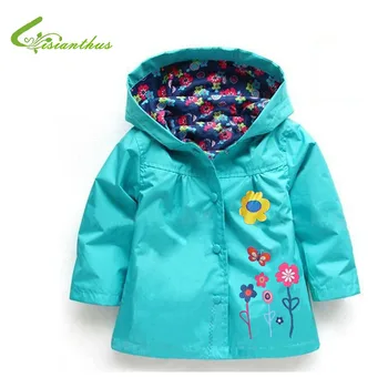 

Trench Coat For Girls Jacket 2019 Spring Flower Jackets For Girls Windbreaker Boys Kids Raincoat Outerwear Children Clothes