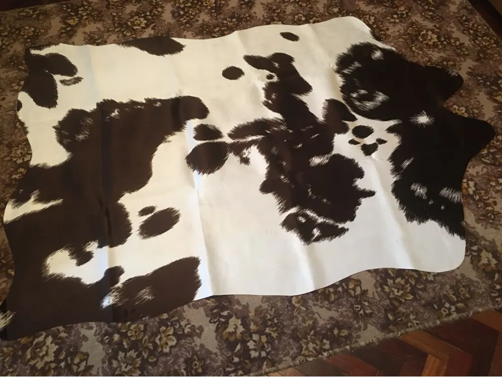 Alfombras de piel de vaca de imitación para sala de estar, alfombra con