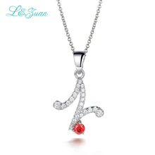 L& zuan N Шарм 925 стерлингового серебра 0.55ct Подвеска из драгоценных камней модные Цепочки и ожерелья ювелирные украшения с серебряной цепочкой для Для женщин подарок 1605