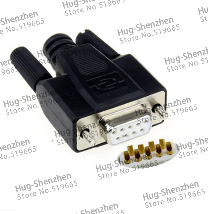 DB9 Pin серийный гнездовой разъем черный корпус пластиковый VGA COM 232/485 с золотой