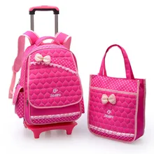Impermeable de Nylon niños mochilas escolares bolso de Un juego de niños mochila Niño hombro Niñas mochila estudiantes mochila trolley