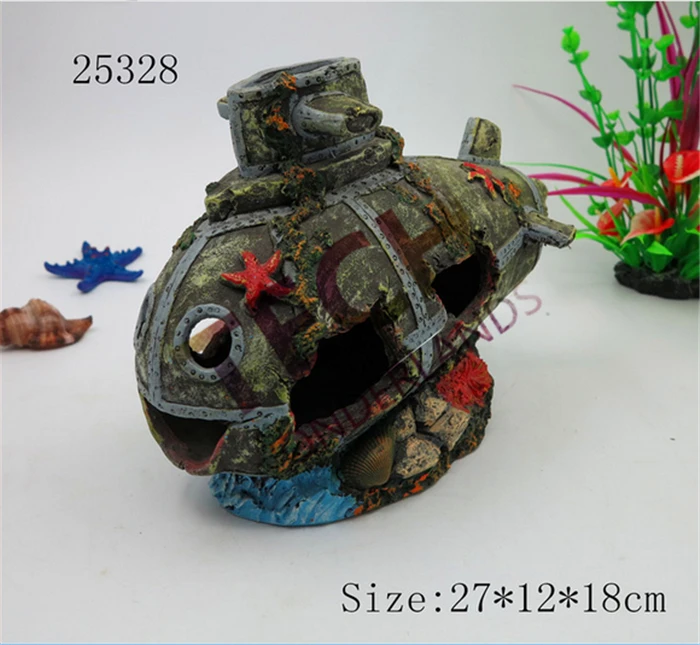 25328 Aquarium Decoration Resin Plane Wreck Airplane Artificial Craft