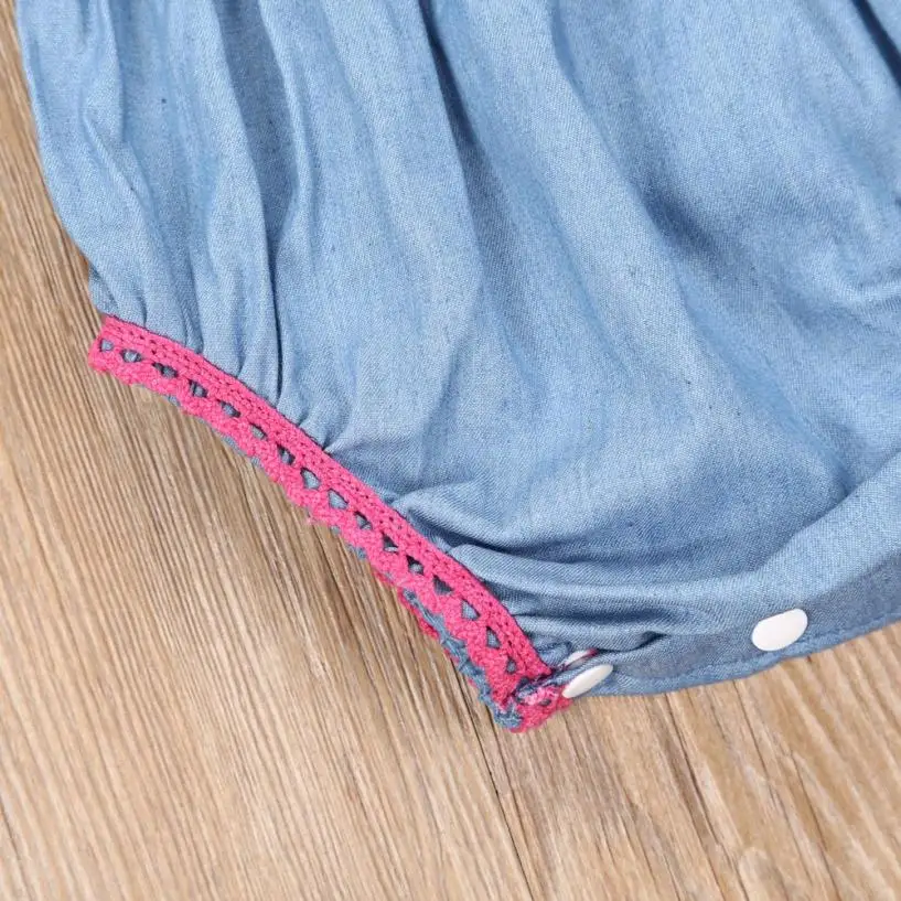 От 0 до 2 лет Модная одежда для детей, Детская мода Летняя Одежда для девочек новорожденных детская одежда для маленьких девочек джинсовые Кружево комбинезон женский пляжный костюм наряды