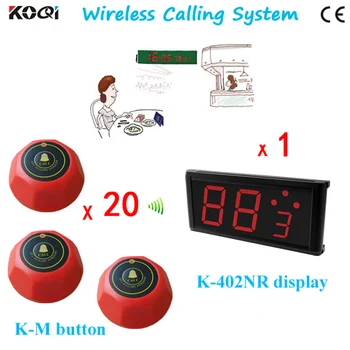 

Wireless Call Calling Waiter Server Paging Service System for Restaurant Coffee Pub Bar ( K-402NR+K-M-red )