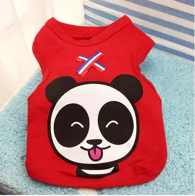 Dog Pet Cat Tactic Poodle Chihuahua Small Spring and Summer Clothes Cartoon Vest - Цвет: Красный