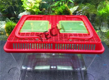 

new pattern pet box Reptile feeding box forTurtles Tortoise cage Gold Fish Box Transport box for aquarium random color