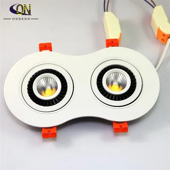 

Double rotate 360 degrees Dimmable LED downlight COB 2*5W 2*7W 2*10W dimming LED Spot light LED ceiling lamp Free shipping