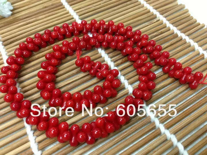 3x6 мм Красного моря бамбук Коралл формы арахиса Бусины для ювелирных изделий 10strands за лот