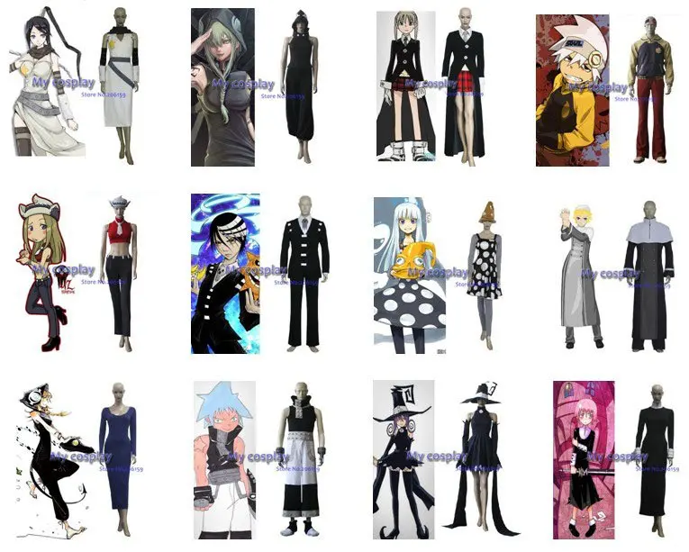 Аниме Soul Eater Косплэй-Soul Eater Косплэй Эванс Для Мужчин's Детский костюм для вечеринок для Хэллоуина Бесплатная доставка