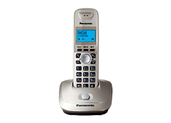 Panasonic KX-TG2511RUN DECT телефон, ЭКО-режим, возможность установки на стене, время/дата на дисплее, голубая подсветка дисплея, Caller ID, кнопка поиска трубки, 10 мелодий звонка, телефонный справочник на 50 записей
