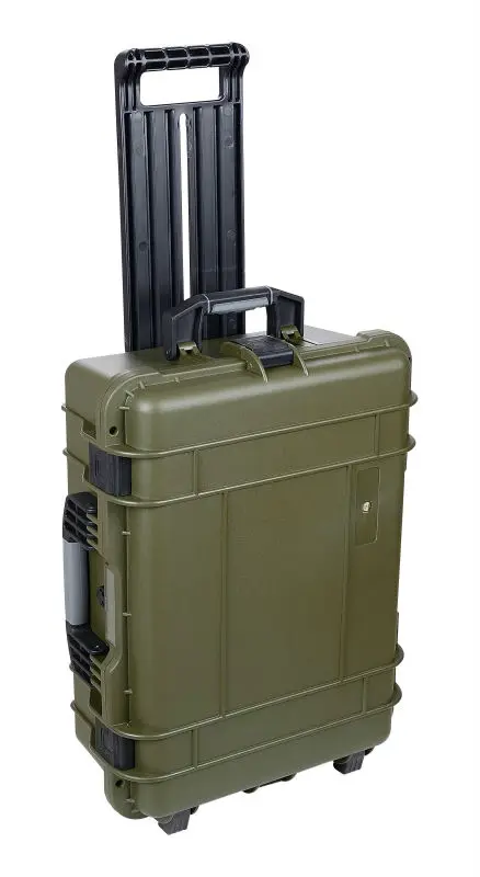 Пластиковый колесный армейский ящик для инструментов с предварительно вырезанной пеной для установки ручного инструмента