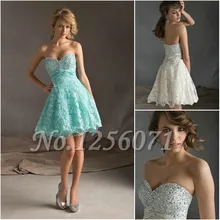 2017 neue ankunft chiffon cocktail dress appliques spitze-schatz schulterfrei mini a-linie cocktail kostenloser versand