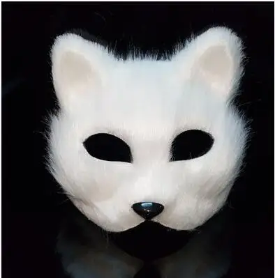маска песца. пушистая маска кошки. маска животного. пушистая маска. кошачья маска пушистая.