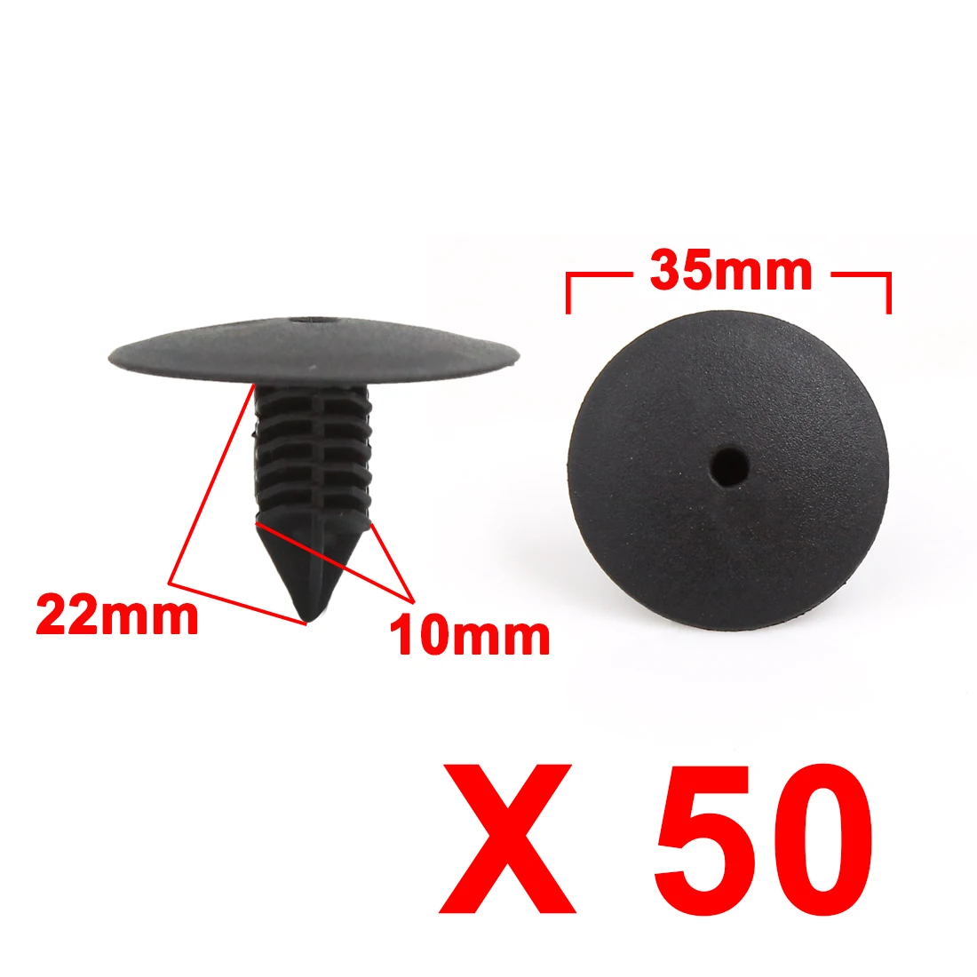 X Autohaux 50Pcs Black Plastic Rivet Fastener Mud Flaps Bumper Fender