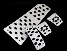 Aluminium AT/MT Manual Brake Pedal Footrest Pedales Sticker Cover Styling Plates Pads Clutch For Mitsubishi ASX With logo