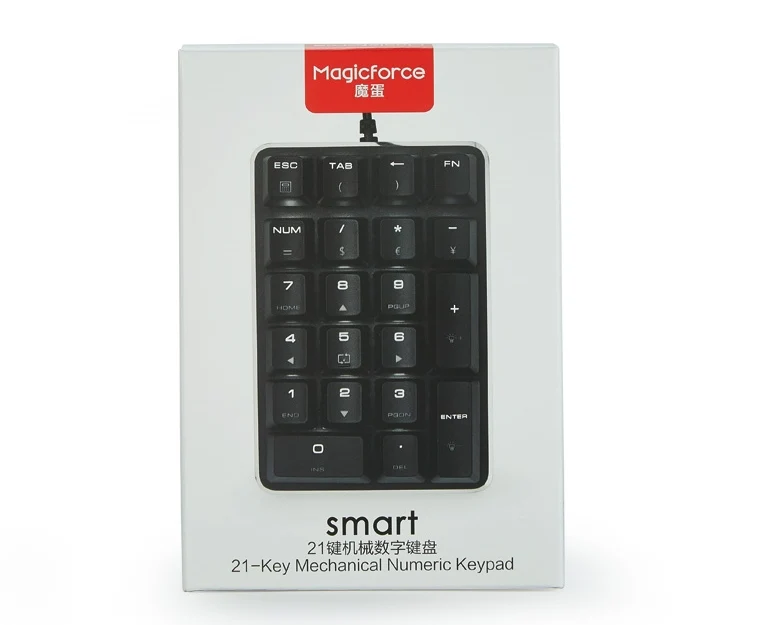 Magicforce смарт-21-ключ USB Проводная клавиатура с подсветкой механический Цифровой настольный Тетрадь клавиатура GATERON/вишня Механическая ось PBT