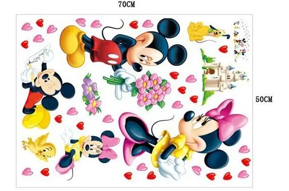 9 Hot Mickey Mouse Minnie mouse wall sticker children room nursery decoration diy adhesive mural removable vinyl wallpaper XY8126 - Цвет: 9